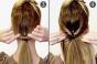 Kako napraviti konjski rep bez gumice: upute korak po korak za nekoliko opcija frizure Večernja frizura za srednju kosu s repom bez gumice